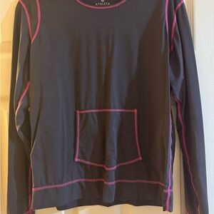 Athleta Dark Gray Top with Pink Accents